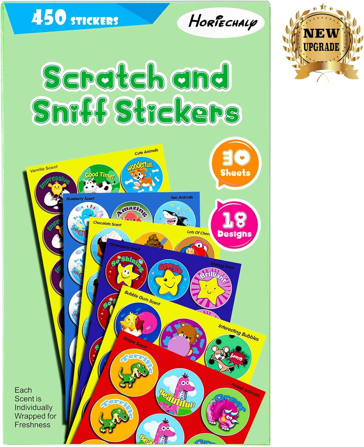 Favours & Party Bag Fillers Bulk Saving 8 SHEETS Scratch and Sniff
