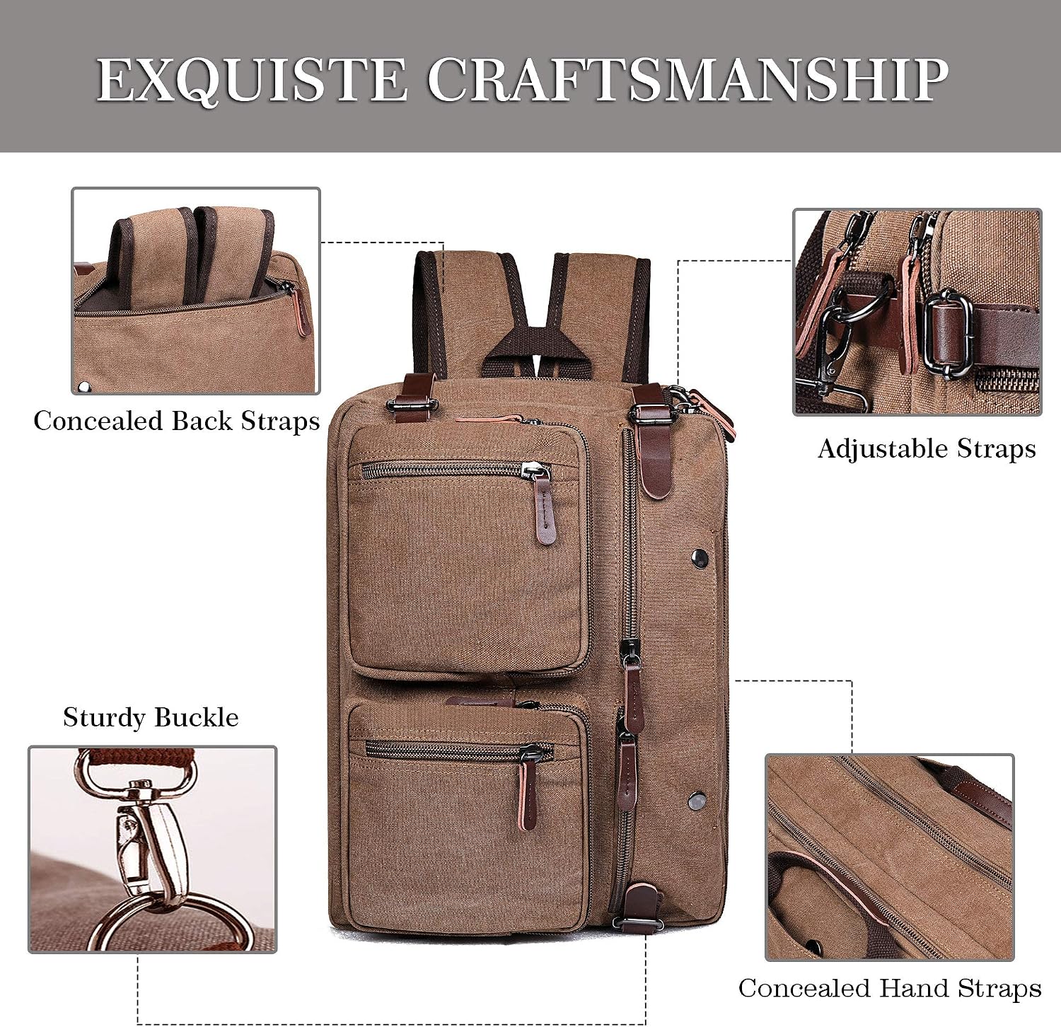 Borse Messenger Borsa per PC Portatile 14 pollici TECOOL 13-14 pollici  Laptop Backpack Zaino per Tablet Multifunzione Uomo Convertibile Briefcase  Unisex Messerger Borsa Tracolla da Viaggio Tela Grigio urban-earth.co.uk