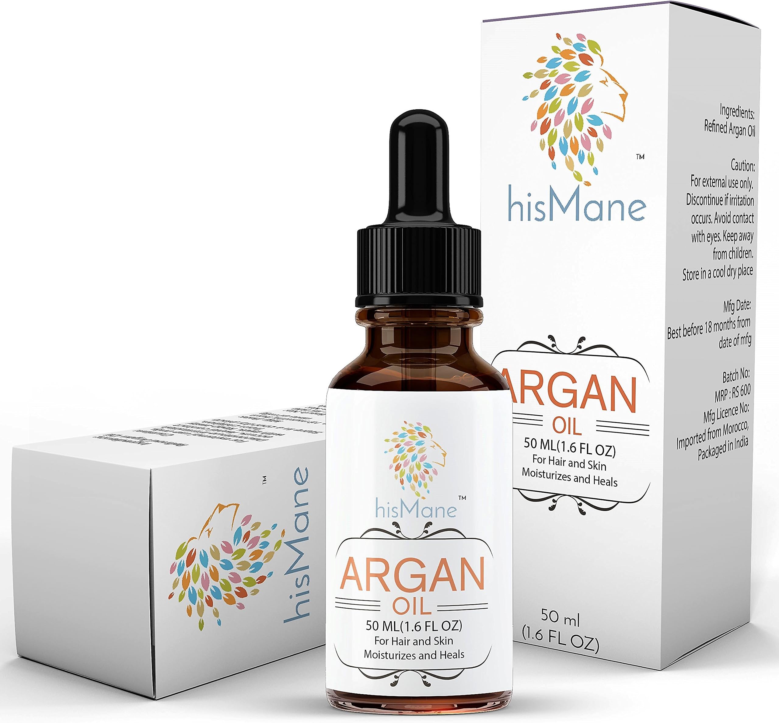 hisMane Pure Refined Argan Oil From Morocco (Argania Spinosa)"The Natural Anti Ageing, Anti Wrinkle Beauty Secret"