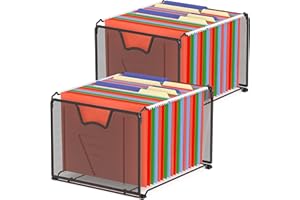 Simple Houseware Mesh Hanging File Folder Organizer 15.25" D x 12.75" W , 2 Packs, Black