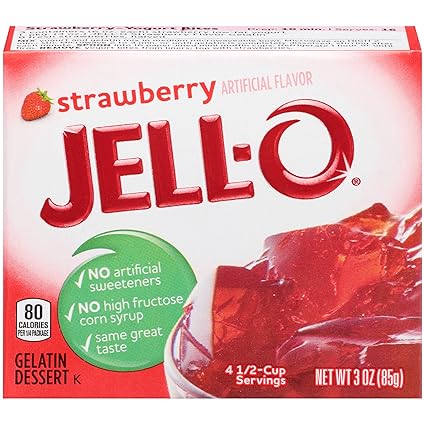 Amazon Com Jell O Gelatin Mix Strawberry 3 Oz Gelatin Dessert Mixes Grocery Gourmet Food