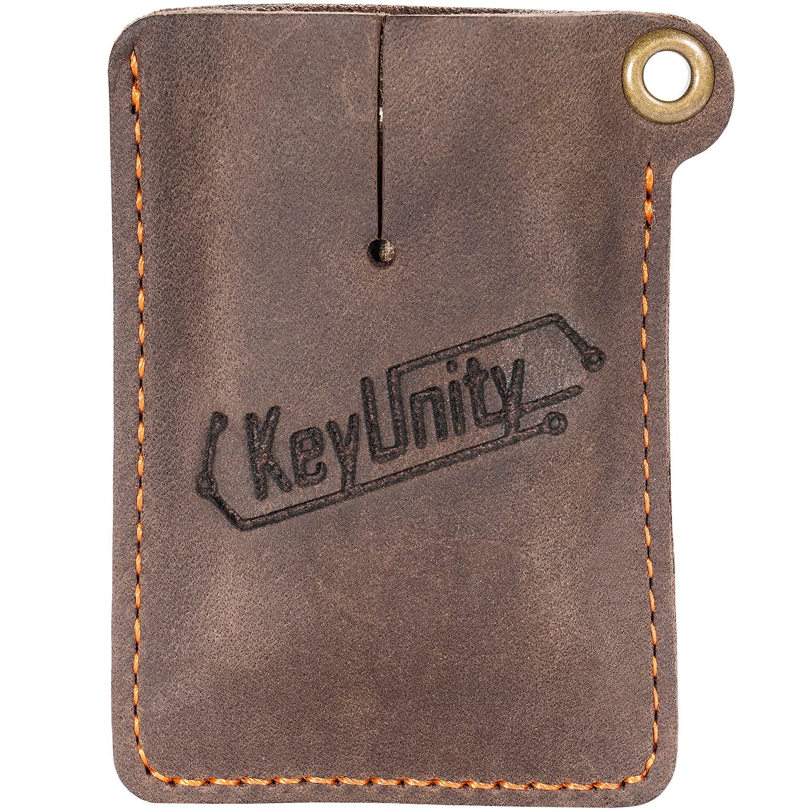 KeyUnity Leather Sheath EDC Pocket Organizer Hand Stitched Multitool Slip Pouch Compatible with Mini Crowbars,Carabiner, Zippo Lighter (KA05)