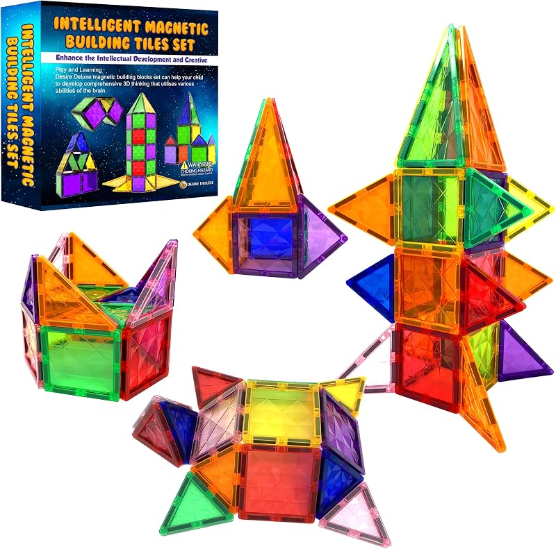 Desire Deluxe Magnetic Building Blocks Tiles STEM Toy 37pc 3-8 Age