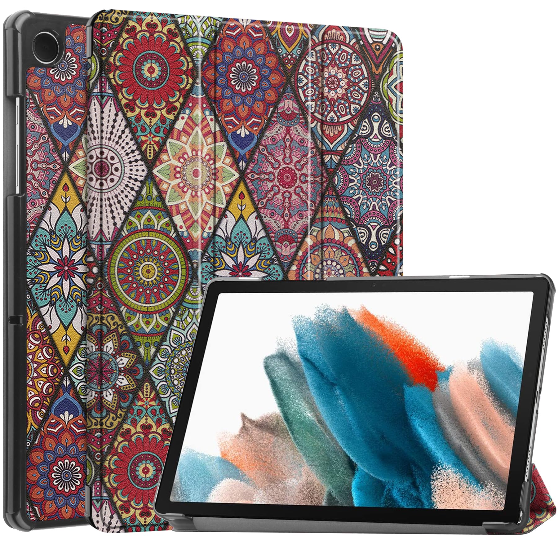 Photo 1 of Smart Case for Samsung Galaxy Tab A9 8.7 Inch, Ratesell Lightweight Trifold Stand Smart Case Cover with Auto Wake/Sleep for Samsung Galaxy Tab A9 SM-X110/X115/X117 Mandala