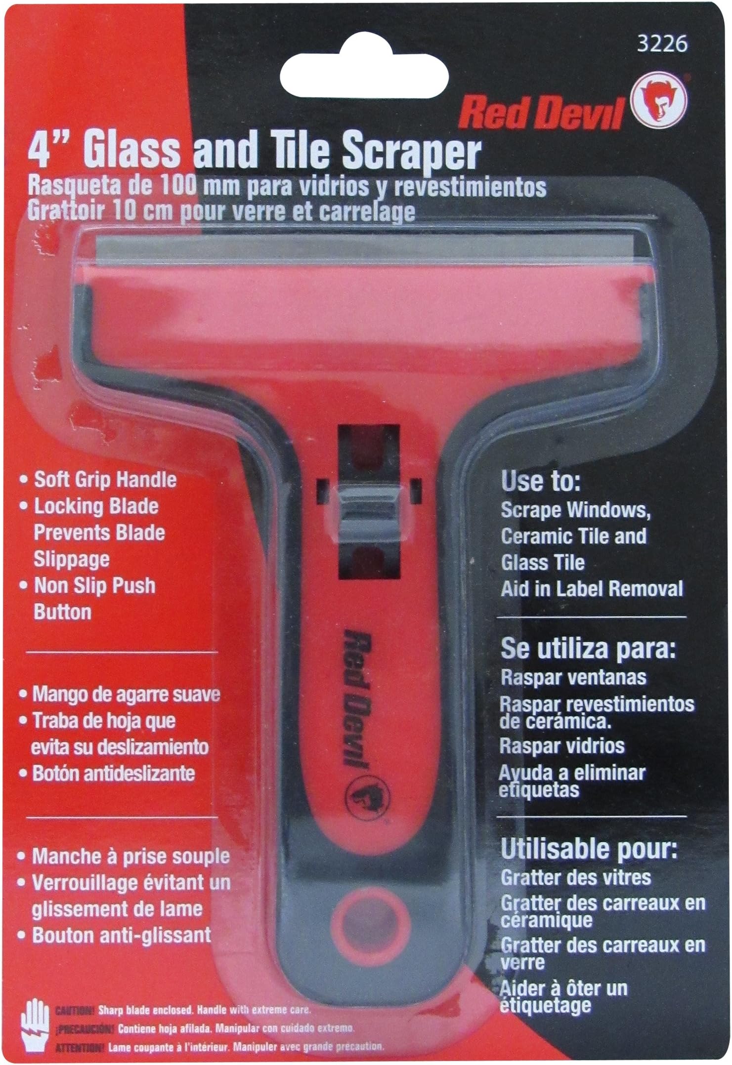 Red Devil 3226 Glass & Tile Scraper, One Size, Multi