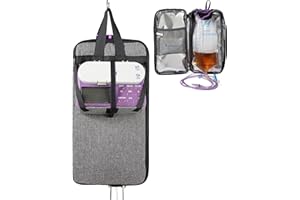 MEESYN Insulated Feeding Tube Pump Organizer Bag - 3-Layer Thermal Design w/Detachable Cooling Pack Pocket & Pump Platform, Fits 500-1200ml Nutrition Formula, for G J GJ Tube Accessories (Grey)