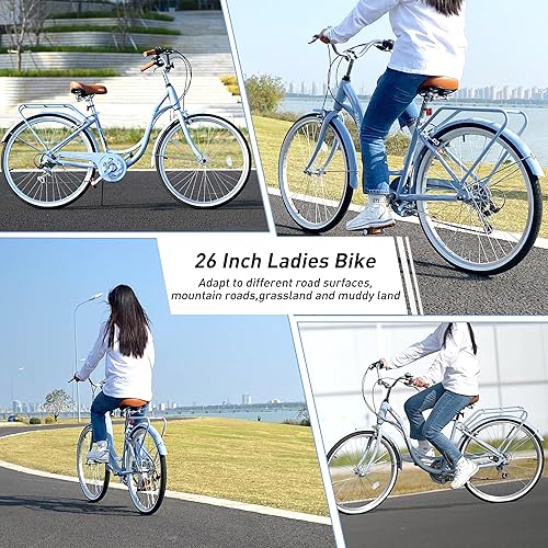 26 Inch Womens Beach Cruiser Bike Speed Bicycles for Women
