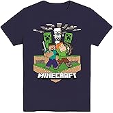 Minecraft Adventure Scene Big Boys Youth T-Shirt Licensed