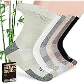 NOLUNT Diabetic Socks for Men,6 Pairs Crew Mens Diabetic Neuropathy Socks for Men Size 9-11/10-13/13-15