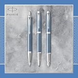 Parker IM Fountain Pen Premium Blue Grey Chrome Trim Fine Point Gift Box view 4