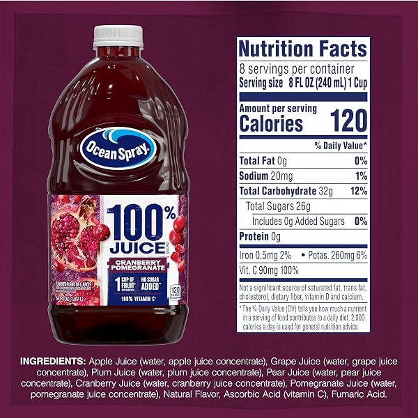 OCEAN SPRAY® 100% JUICE CRANBERRY POMEGRANATE JUICE BLEND, 64 FL OZ BOTTLE