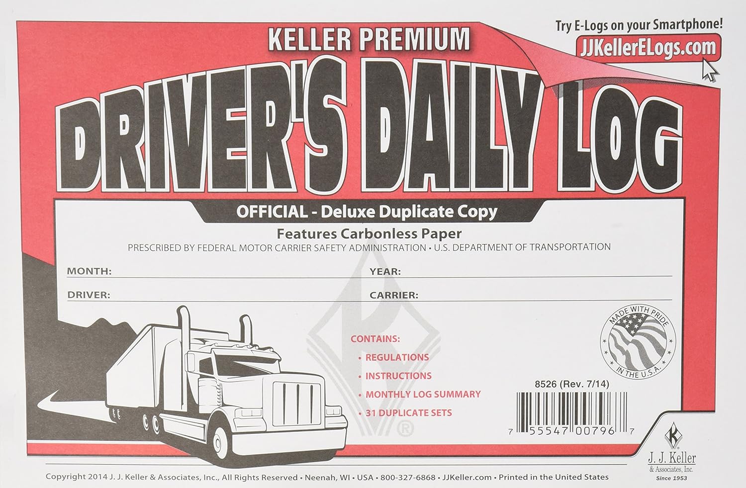 J.J. Keller 8526 Driver's Daily Log Book Amazon.ca Automotive