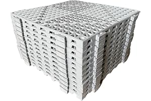 easycustomerlee 12p Modular Interlocking Cushion Rubber Floor Tiles Drainage Non-Slip Mats for Balcony Deck Indoor Bathroom Kitchen Outdoor Shower Patio Pool RV Yard Mattress&seat Cushion(Gray)