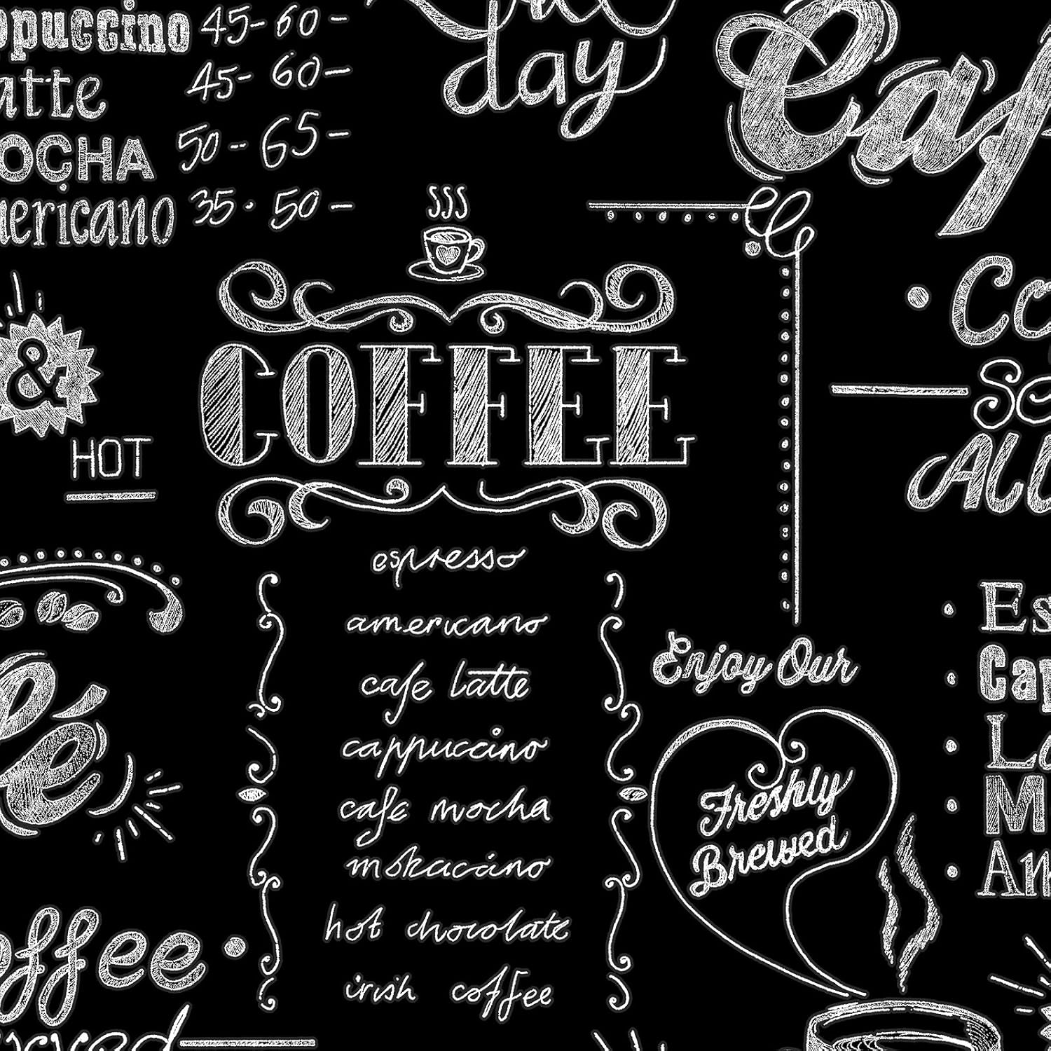 Superfresco Easy Coffee Shop Wallpaper, Black, 52 x 1000 cm - Image 4