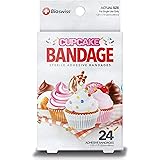 BioSwiss Bandages, Cupcake Shaped Self Adhesive Bandage, Latex Free Sterile Wound Care, Fun First Aid Kit Supplies for Kids, 