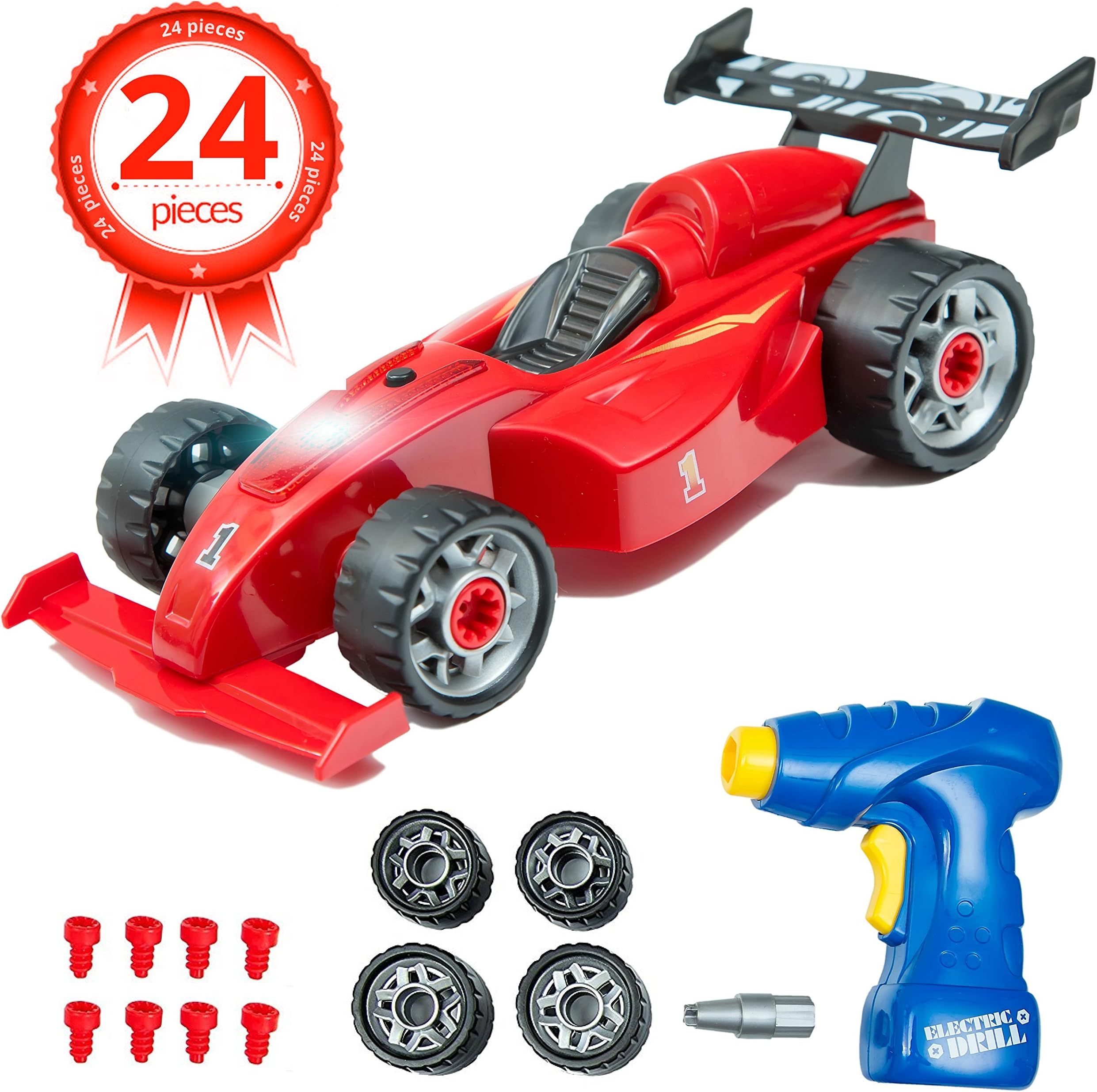 Innovative Brain Formula Car Take-A-Part Toy For Kids with 24 Take Apart Pieces | Build Your Own F1 Car Construction Set | Develop Fine Motor Skills And Hand-Eye Coordination For Children Age 3 & Up