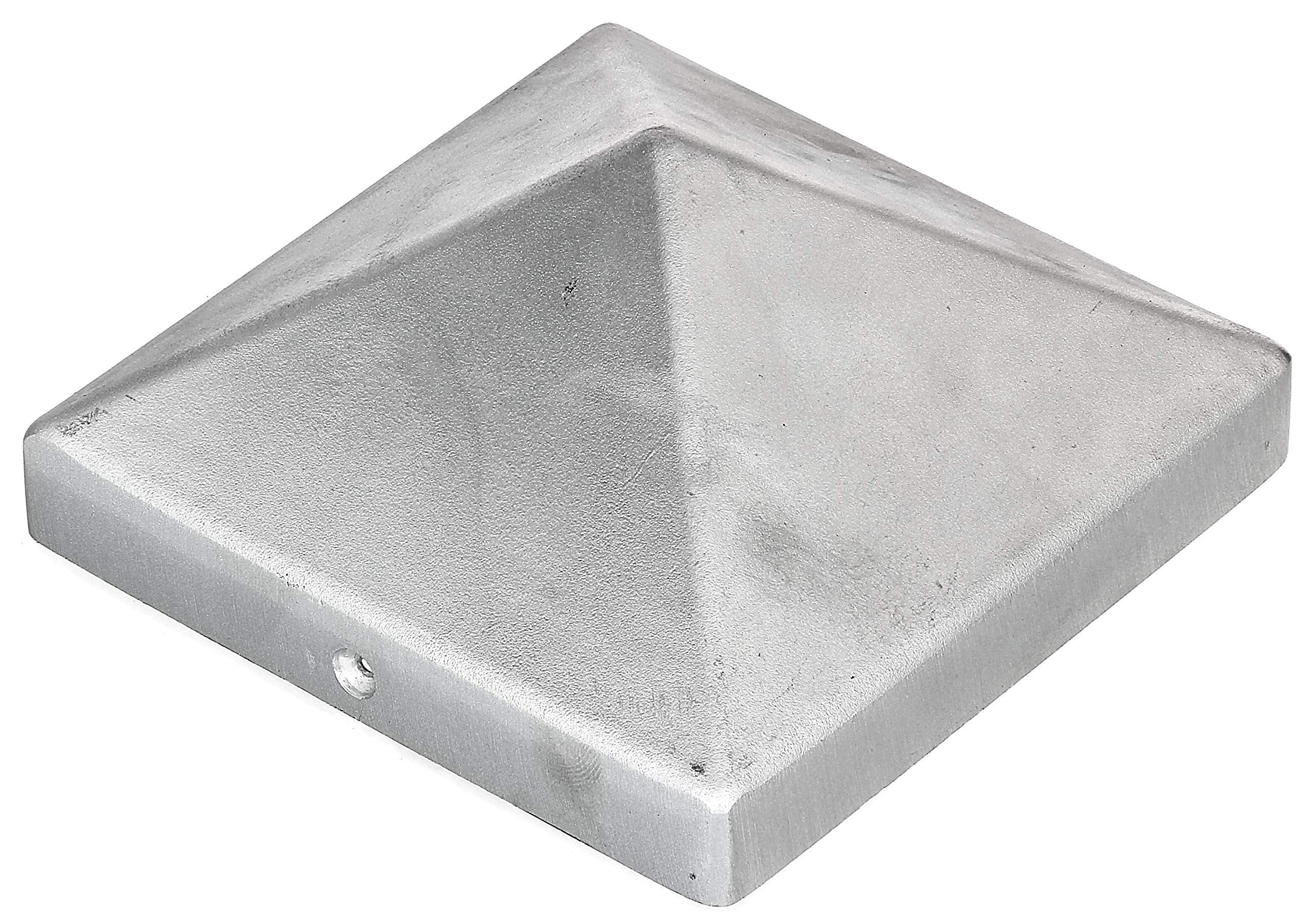 Alberts 217242 Post Cap for Wooden Posts | High Shape | Cast Aluminium | Blank | 120 x 120 mm