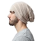 Slouchy Cable Knit Beanie - Chunky, Oversized Slouch Beanie Hats for Men & Women - Stay Warm & Stylish - Serious Beanies for Serious Style