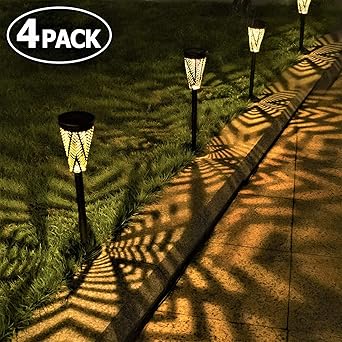Solarleuchte Garten Solar Gartenleuchte Metall Led Aussen Solarleuchten Solarlampen Fur Aussen Warmweiss Wegeleuchten Wasserdicht Dekorative Licht Fur Terrasse Gehwege Rasen Patio 4 Stuck Amazon De Beleuchtung