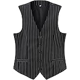 Gionforsy Mens Suit Vest 1920s Mens Vest Slim Fit Formal Business Gangster Waistcoat