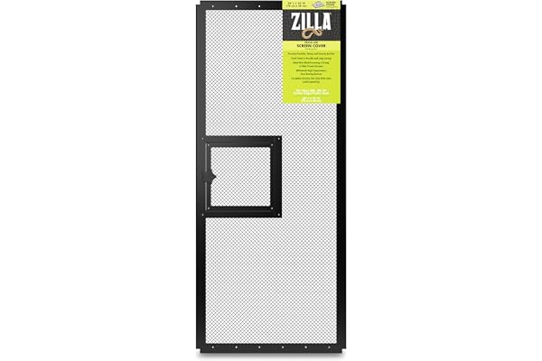 Zilla Reptile Fresh Air Screen Cover with Hinged Door, 30-1/4 by 12-7/8", Black