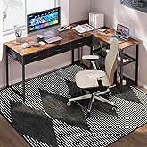 Office Chair Mat for Hardwood Floors, Durable 48"x60" Low-Pile Bohemian Stripe Desk Rug with Non-Slip Backing, Easy-Glide Computer Floor Protector for Rolling Chairs