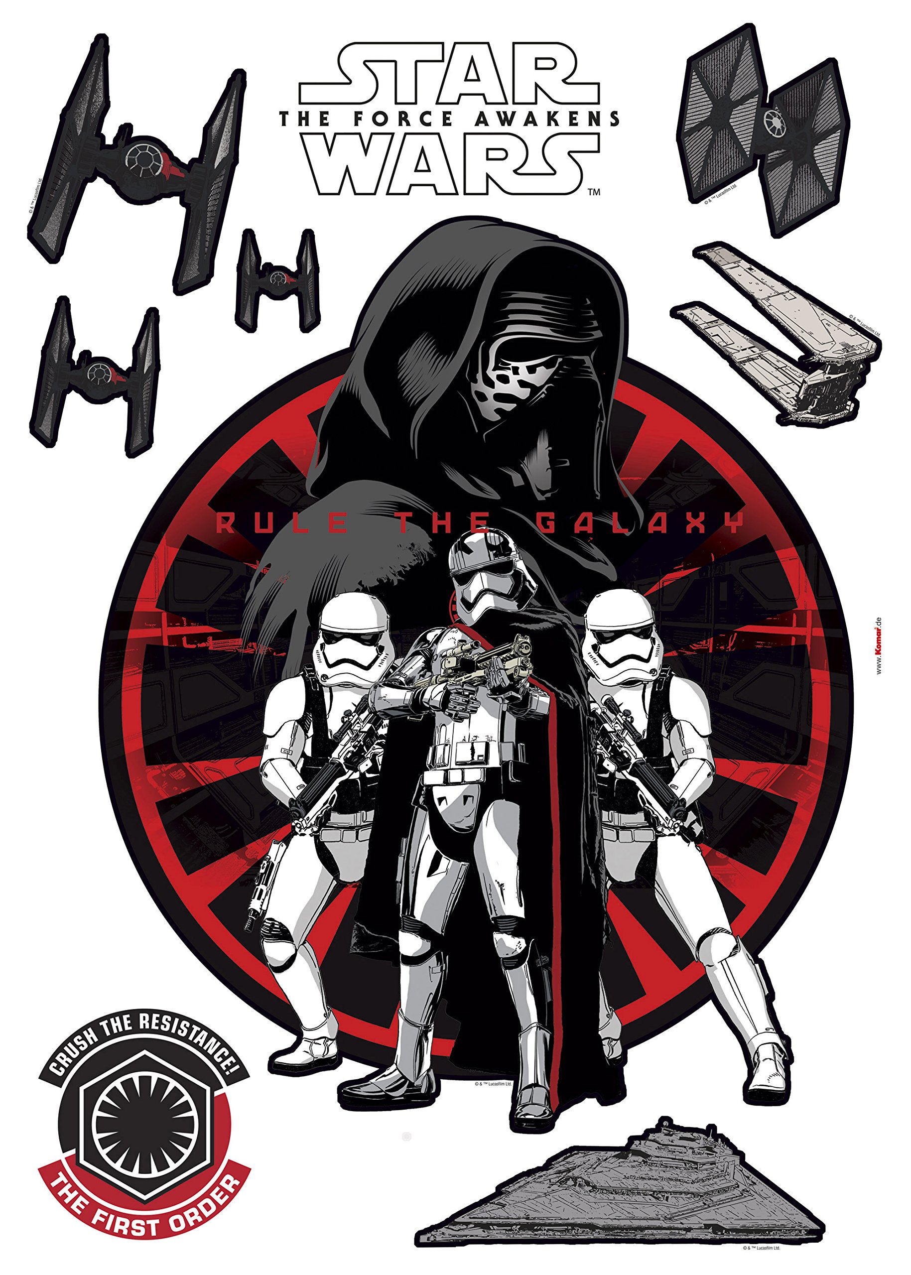 Komar 14024h Star Wars First Order Freestyle Deco Sticker - Multi-Colour (9-Piece)