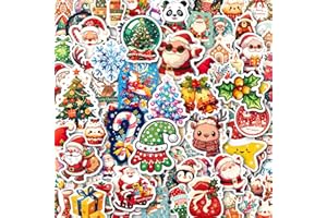 IMARISHA 100PCS Christmas Stickers, Thickened Backing Christmas Stickers for Kids, Vinyl Xmas Party Favors Sticker Bulk, Waterproof Santa Claus Sticker Stocking Stuffers for Xmas Decoration |Easier to Peel Off