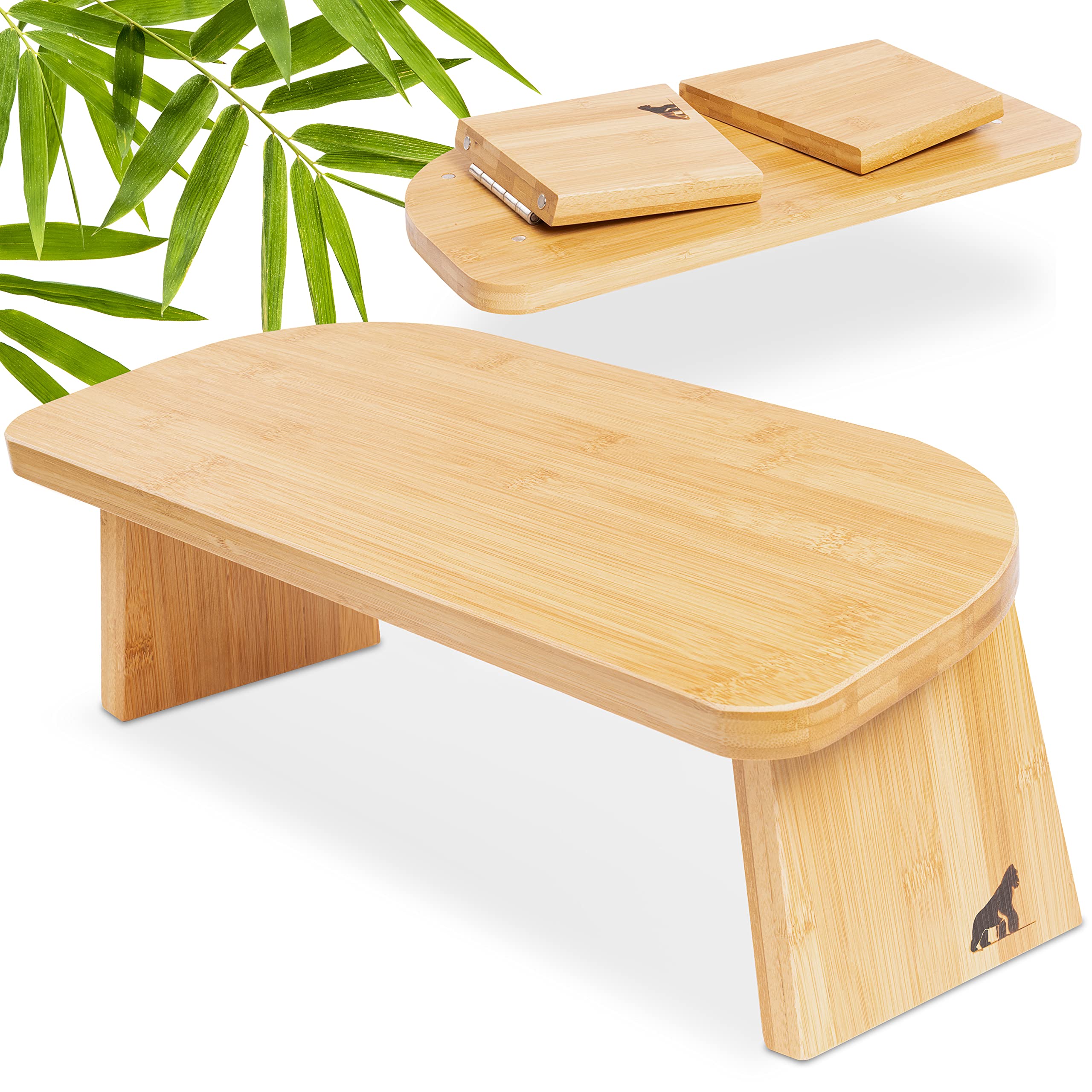 MY FAT GORILLA Ergonomic Bamboo Meditation Stool, Foldable Bamboo Bench, Yoga Seat for Deep Meditation, Comfortable Relief for Knees, Sturdy, Portable, and Long-Lasting
