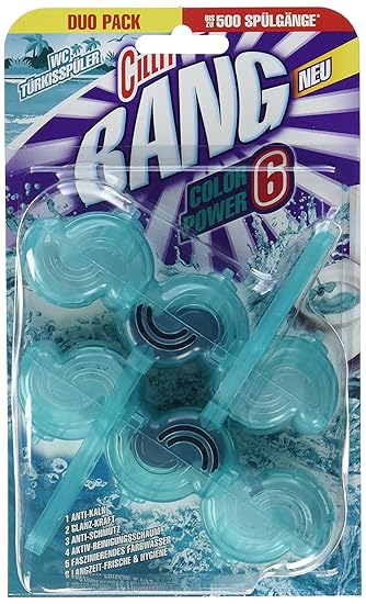 Cillit Bang Color Power 6 WC-Spüler, Türkisspüler, Duo, 6er Pack (6 x 2 Stück)