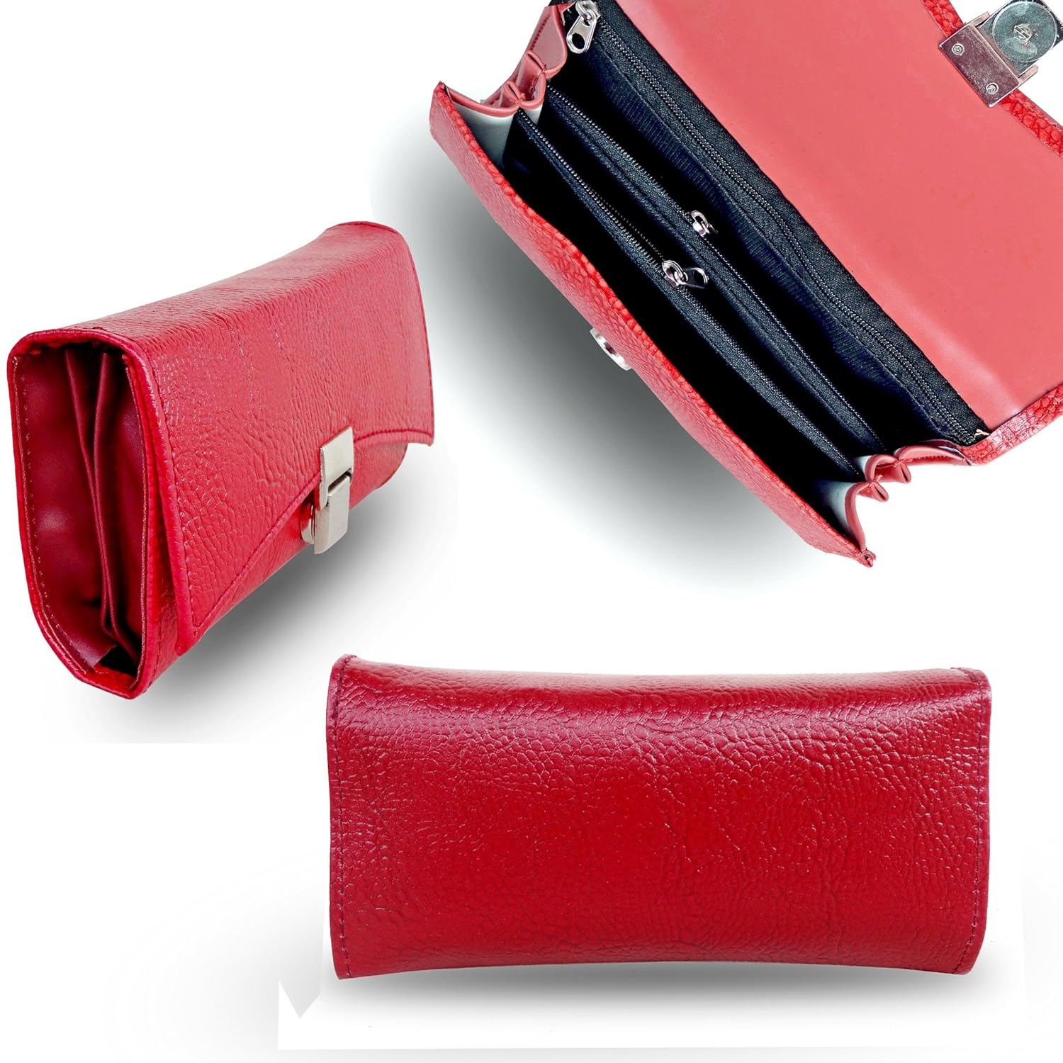 purseonality women clutches for daily use - combo offer (black_red)