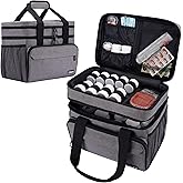 LIZSEN Large Medicine Storage Bag, Double Layer Pill Bottle Organizer Storage Bag with Lockable Zipper, Medication Travel Bag Carrying Case for Men Women