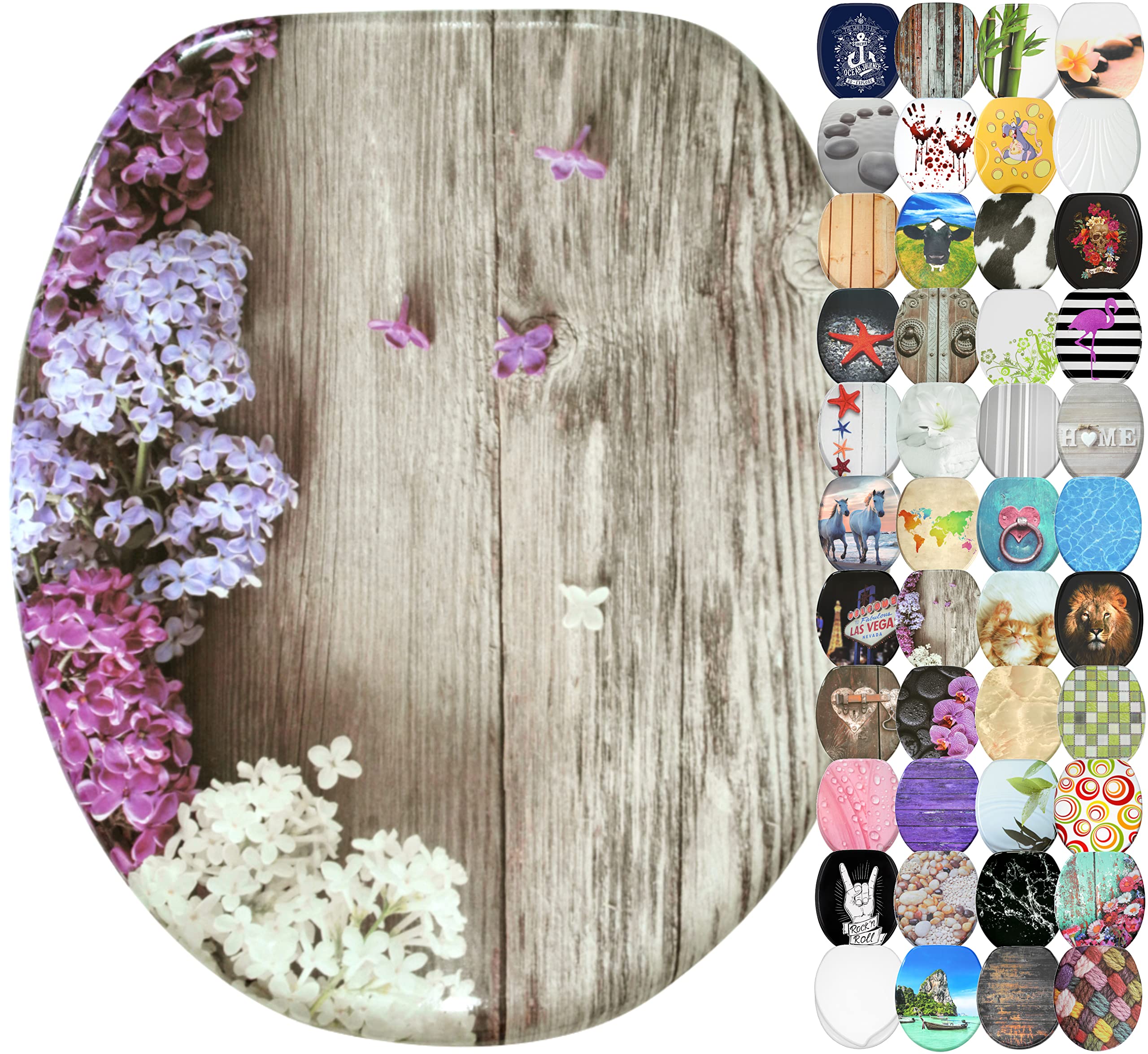 Sanilo Soft Close Toilet Seat, Wide Choice of Beautiful Toilet Seats, Stable Hinges, Easy to Mount (Lilac) โ image 1