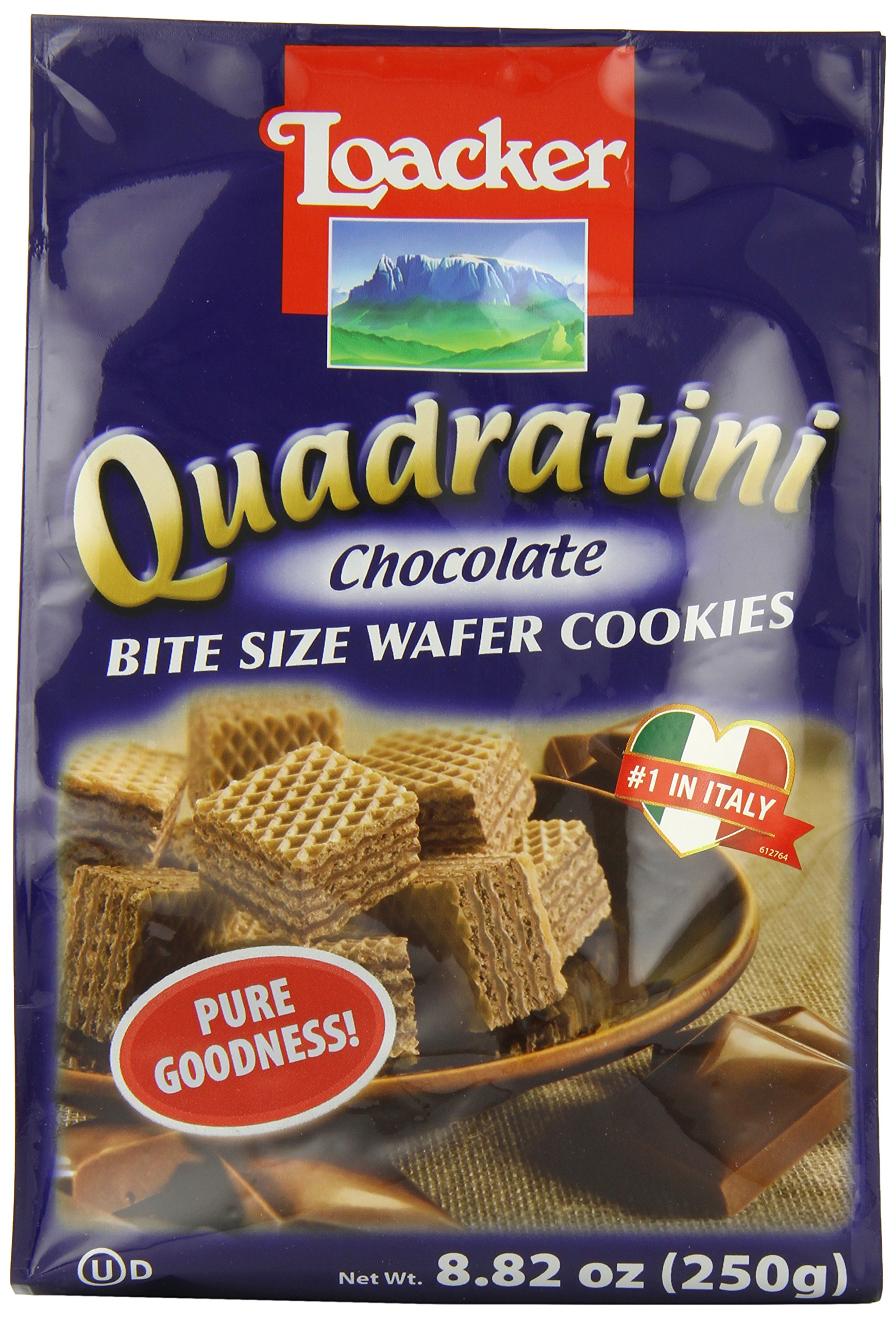 Loacker Quadratini Hazelnut Wafer Cookies, 8.82Ounce