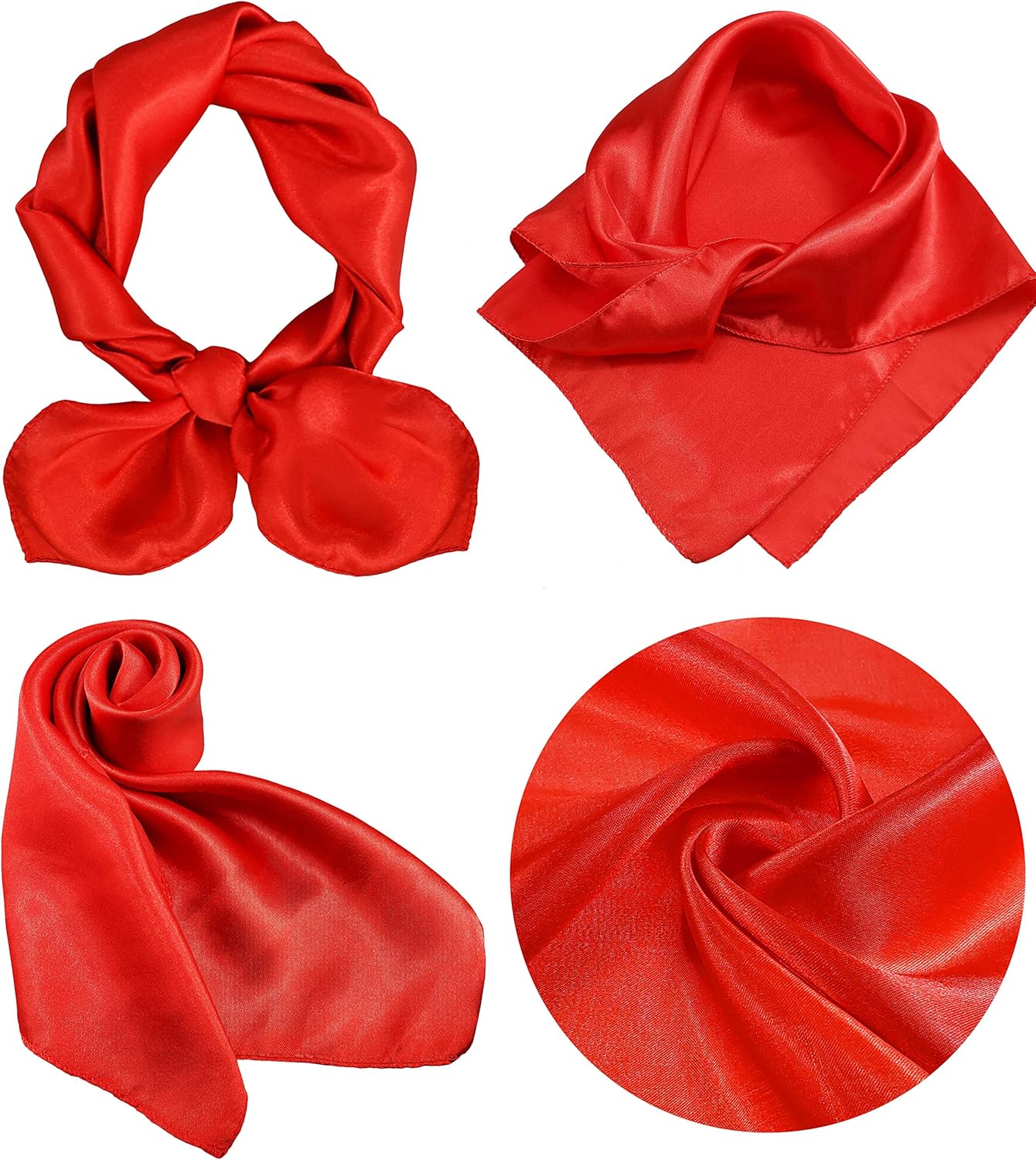 LilMents 12 Mixed Designs Small Square Satin Womens Neck Head Scarf Scarves Bundle Lot Set (Set B) at  Women’s Clothing store