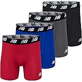 New Balance Men's Velocity Cotton Breathable Lightweight No Fly Boxer Briefs Underwear (3 Pack)