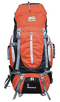 Hikers way 50 Ltrs Orange Internal Frame Rucksack Backpacks Travel Bag Hiking Bag Camping Bag Trekking Bags with Waterproof Compartment (HW-5001Orange)