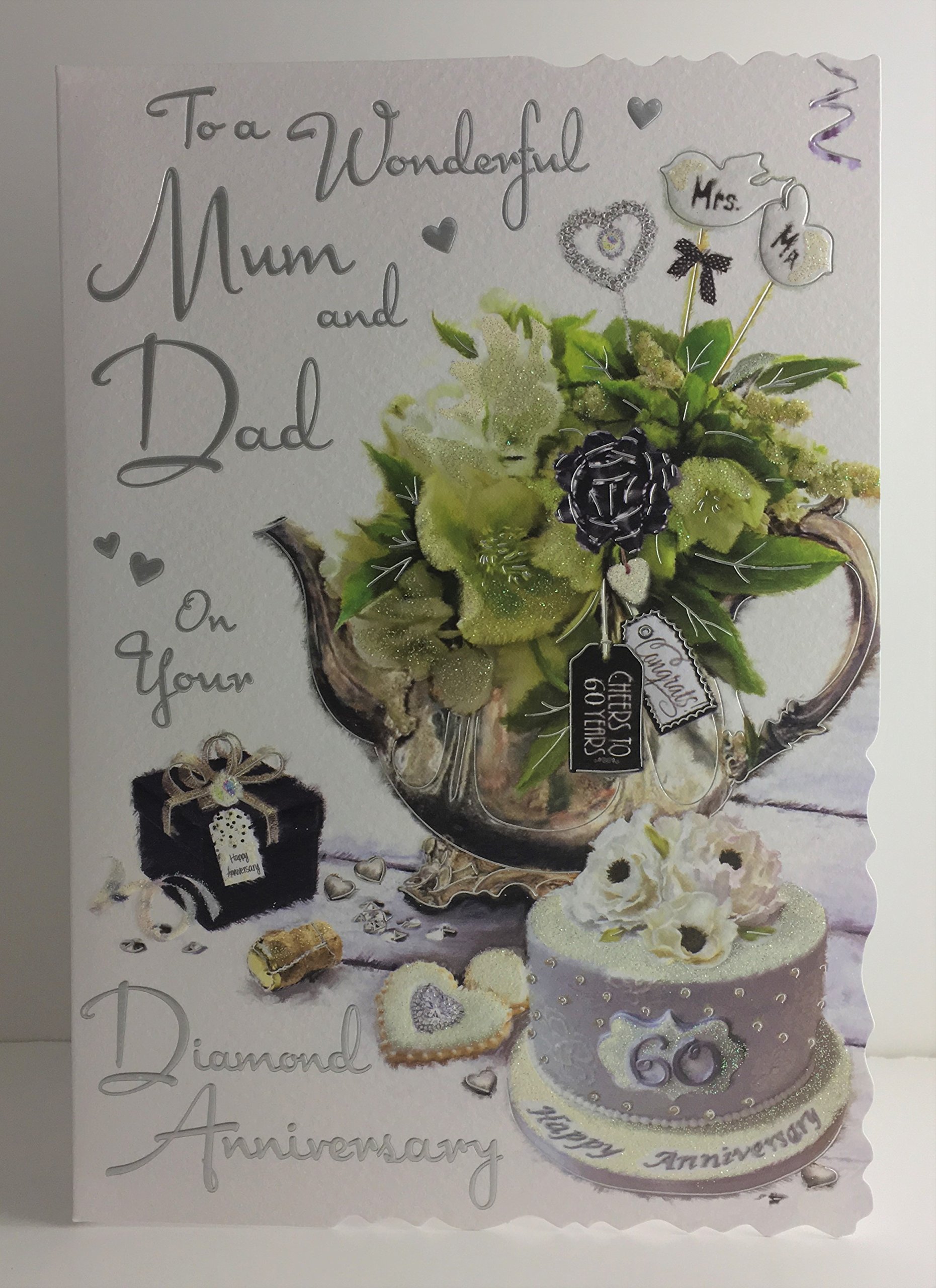Jonny Javelin Wonderful Mum And Dad Diamond Anniversary Wishes Card