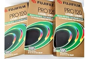 Fuji PRO T-120 High-Grade Recordable VHS Cassette Tapes (3 Pack)