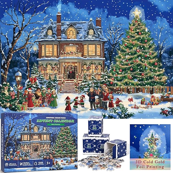 YINHUA 3D COLD GOLD FOIL PRINTING ADVENT CALENDAR...