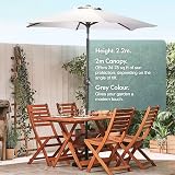 VonHaus Parasol 2M Garden Patio Umbrella with Tilt & Crank Grey view 3
