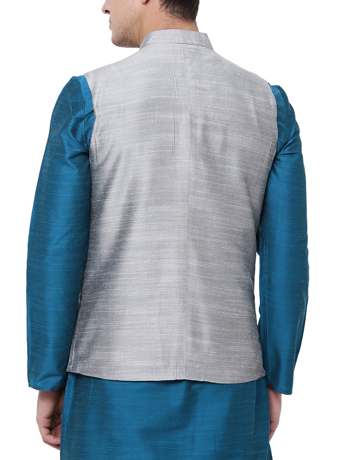 svanik grey rayon blend solid waistcoat