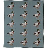 Creative Co-Op Soft Cotton Knit Baby Blanket with Decorative Duck Print, Multicolor