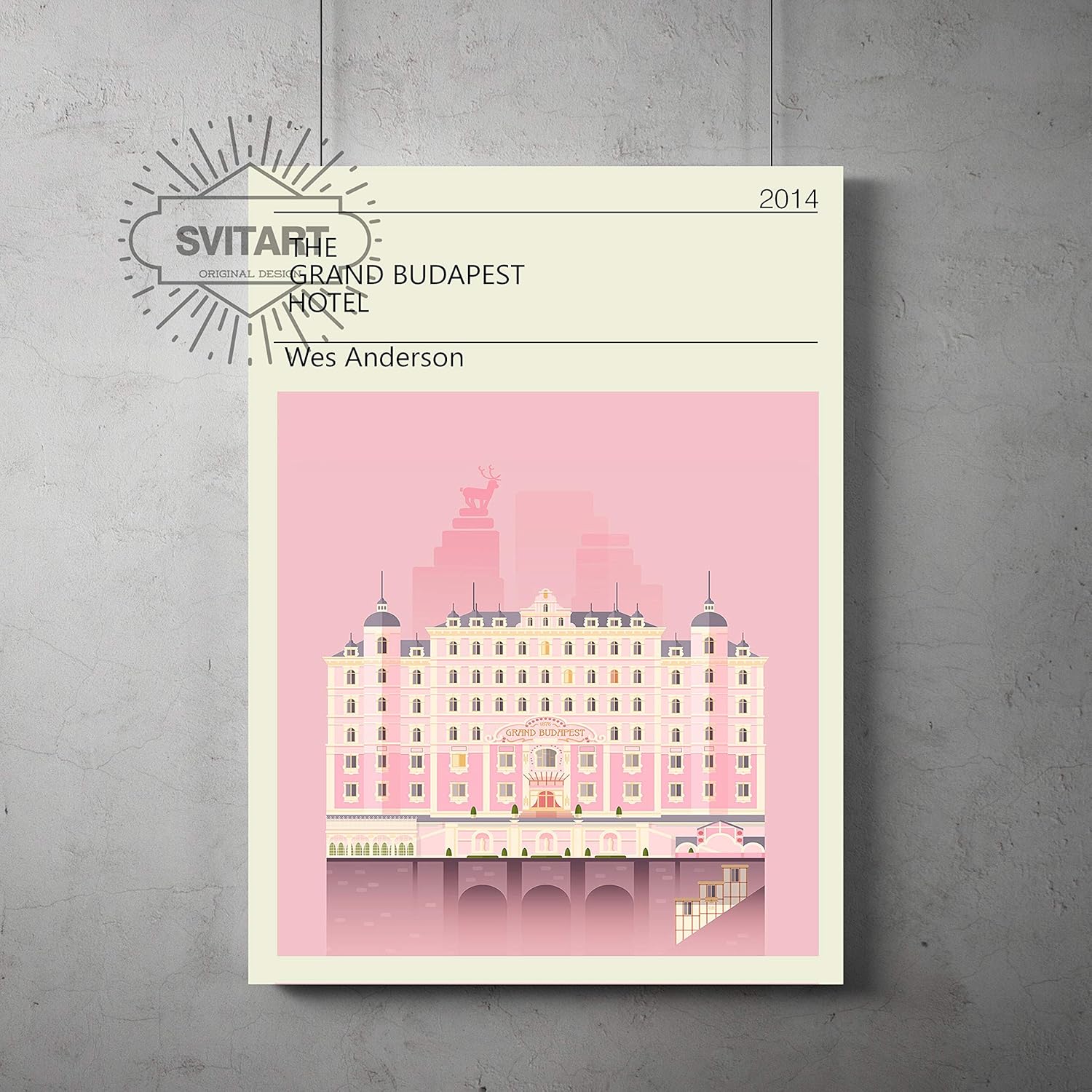 Grand Budapest Hotel vintage Poster, Grand Budapest Minimalist print, Wes Anderson Art, All Prints avialable in 9 SIZES and 3 type of MATERIALS