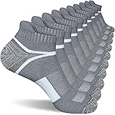 suaskk Men's Athletic Cushioned Ankle Socks, Comfort Wicking Anti-Blister Running Sock 5 Pairs