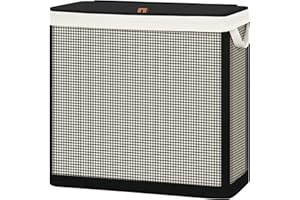 STO STO Laundry Hamper 3 Section with Lid, 180L Large 3 Section Laundry Sorter, Laundry Basket with Removable Washable Liner 