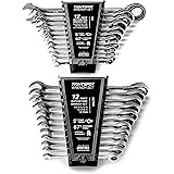 JAEGER 24pc IN/MM TIGHTSPOT Ratcheting Wrench Set - MASTER SET Including Inch & Metric With Quick Access Wrench Organizer - O