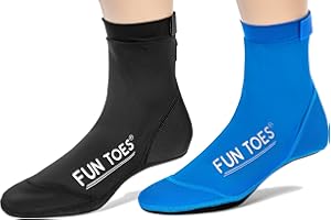 FUN TOES 2 Pairs Beach Socks for Volleyball Soccer, Camping, Rafting, Diving and all sand sports