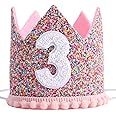 WAHAWU Rainbow Crown - Glitter Birthday Accessory for 3rd Party, Kids Birthday Hats, Baby's Birthday Photo Props, Crown Decoration, Little Girls Hair Accessories