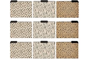 Steel Mill & Co Thick Sturdy File Folders Decorative, Set of 9 File Folders with Tabs and Sticker Labels, Cute Colored File F